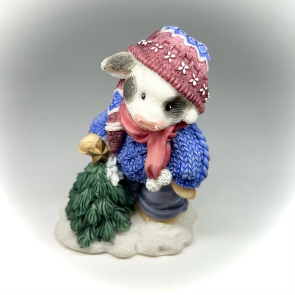 Mary’s Moo Moos Other - Enesco Vtg Mary Had a Farm Moo Moos 1997 A Bright Future for Moo 273295 Figurine